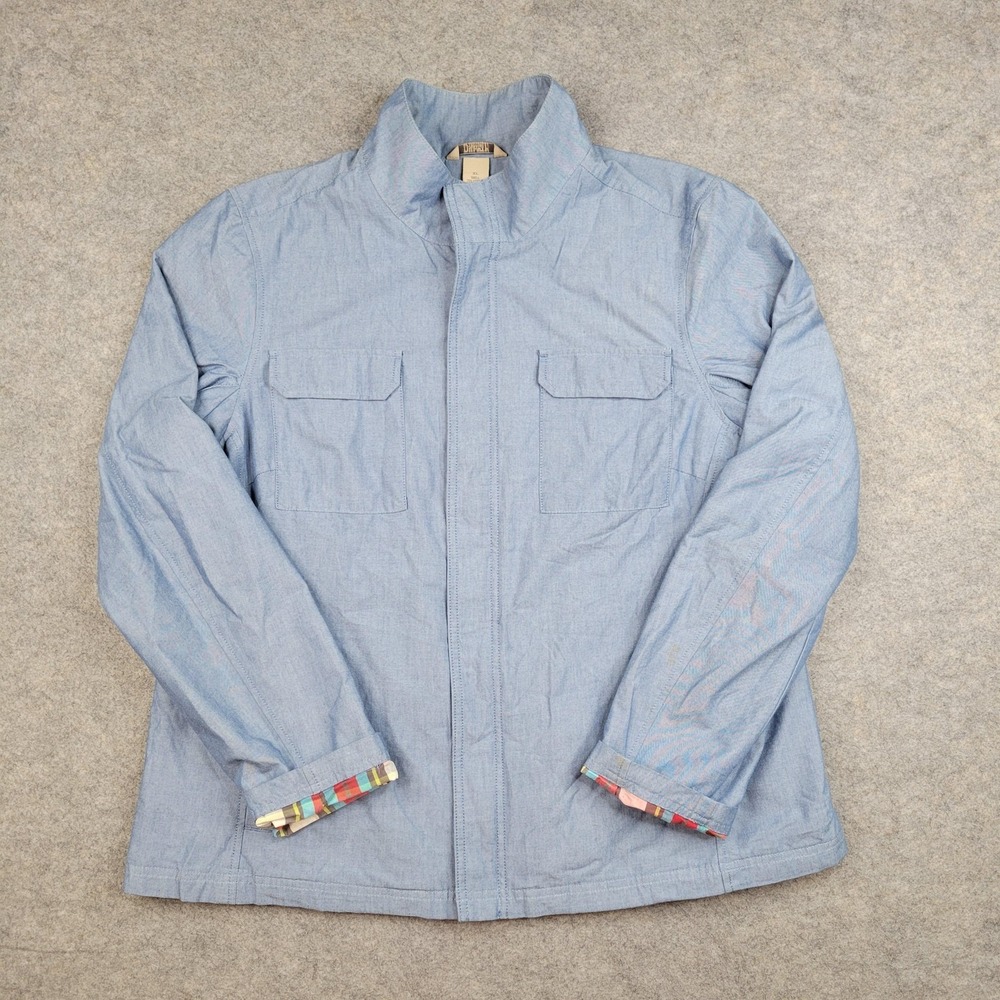 Duluth‎ Trading Co Jacket Mens XL Blue Chambray CoolDry Full Zip Lined Workwear